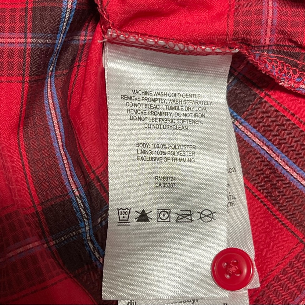 Columbia Omni-Shade Long Sleeve Plaid Shirt XL Red Zip Pocket Vented Back - Picture 10 of 11